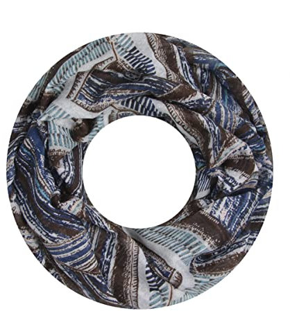 Majea Damen Loop Schal Schlauchschal Halstuch (880024) (blau 2)
