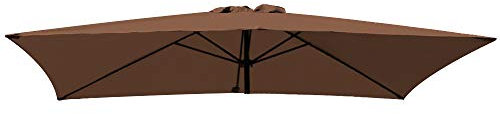 Green Bay 3X2m/6 Arms Replacement Parasol Garden Patio Umbrella Fabric Canopy Cover (Coffee)