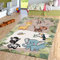 TT Home Kinderzimmer Teppich Dschungel Zoo Tiere Zebra Tiger Löwe AFFE Beige Creme, Größe:140x200 cm