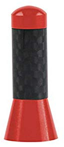 Tuokay, Kohlefaser Autoantenne, Auto Universal Antenne, 3,5cm Mini Kurz Autoradio Antenne für Entfernen Statische Elektrizität, Verbessern des AM/FM Signals (Rot)