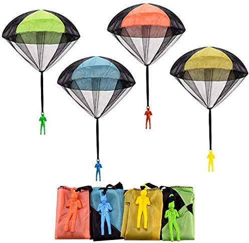 Funvce 4pcs Army Men Parachute Toys for Kids, Outdoor Flying Attention Toys for Boys and Girls Gifts