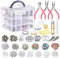 HOTOOLME Schmuck Basteln Set Schmuckherstellungs-Set mit Schmuckzange, Perlendraht, Schmuckperlen für die Reparatur von Schmuck, Halskette, Ohrringen, Armbändern, Geschenk für Mädchen, Frauen