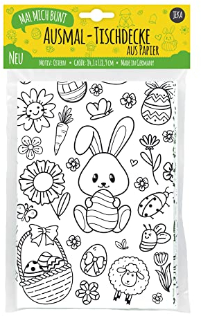 Papier-Tischdecke Ostern zum Ausmalen, Ostertischdecke, Ausmalbilder Ostern Kinder, Ostergeschenk für Kinder, Basteln Ostern, Mal Mich Bunt