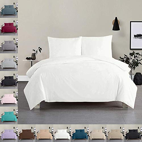 Mixibaby Bettwäsche Bettgarnitur Bettbezug 3 teilig 200 x 200 cm Weiß 100% Baumwolle