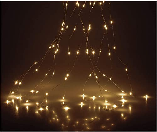 Vanorell 40 LEDs Lichterbündel warmweiß Silberdraht batteriebetrieben Lichterregen LED Stränge Lichterstränge Lichterbüschel Lichterstrang Lichterkette Wasserfall (40 LEDs warmweiß)