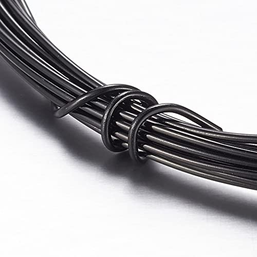 12m Aluminiumdraht 1mm Schmuckdraht Biegedraht Alu-draht Basteldraht Perlendraht Dekodraht Lackdraht Blumendraht Modellierdraht (Schwarz)
