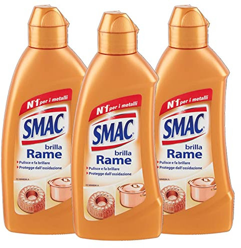Smac - Brilla Rame, Detergente Crema, Lucida e Protegge dall'Ossidazione, 250 ml x 3 Pezzi