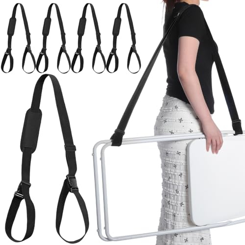 Sanwuta 5 Pcs Adjustable Beach Chair Carry Strap,Black