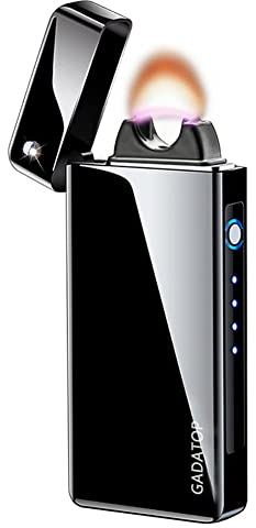 GADATOP Arc Plasma Flamme Feuerzeug USB wiederaufladbares, winddichtes elektrisches Feuerzeug für Kerzen (schwarz)