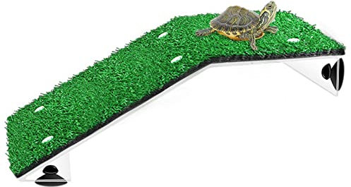 Yeeda Plateforme de tortue, accessoires pour tortue, rampe pour tortue, rampe d'herbe, aménagement paysager pour reptile grenouille Terrapin