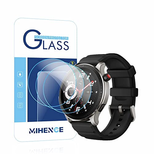 (3 pièces) Mihence compatible avec Amazfit GTR 4, film de protection en verre trempé 9H