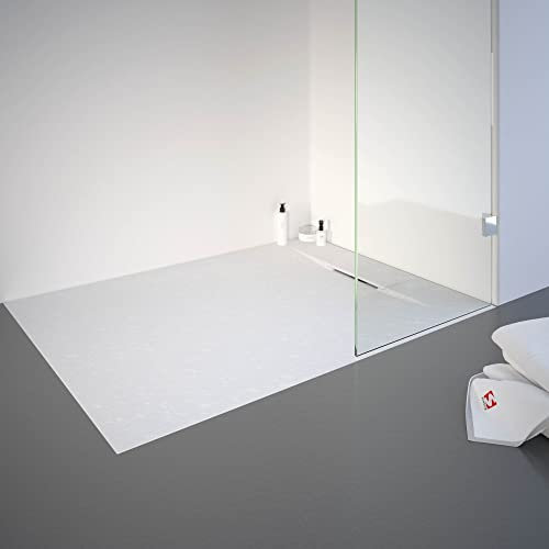 Schulte receveur de douche 90 x 120 x 3,2cm, blanc, effet pierre ultra léger (16.4 kg), rectangulaire, extra plat à poser ou à encastrer, bac douche, antidérapant classe B DIN 51097