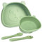 Coffret Repas Bebe,vaisselle bébé 4 pièces,set repas bébé,bol ventouse pour bébé,couvert bebe,Sans BPA, Passe au Lave Vaisselle Micro Onde