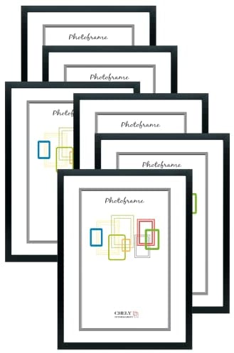 CHELY INTERMARKET MODCI-100 Marco Madera 30x40cm Acabado Elegante Bastidor 1.5cm Estilo Clásico Certificados Decoración Hogar Oficina Color Negro Cuadro Vertical Horizontal Pack 6 Unidades