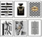 Schwarz und Gold Mode Wandkunst Set Leinwand Wanddekoration Bilder Kunst Parfüm Lady Make-up Werkzeug Stilvolle Foto und Zitat Poster Drucke für Schlafzimmer 8x10 Zoll (20.3x25.4cm) Ungerahmt