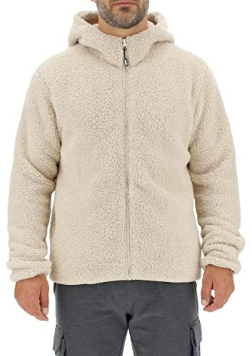 JEEP O102562-W497 J MAN HOODED POLAR SHERPA JACKET With Pockets J22W Birch White L