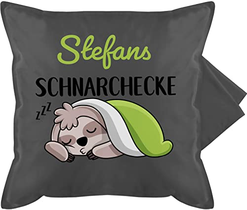 Kissenbezug - Schnarchecke Faultier I Geschenk Faultier - 50 x 50 cm - Grau - Kissen personalisierte Schnarchen Motiv bezug schnarchplatz schnarch namensdruck kuschelkissen Geschenke für schnarcher