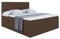 ALTDECOR Boxspringbett mit H3-Matratze (20 cm hoch) mit Bonellfederung + PUR, Topper (4 cm hoch), Polsterbett mit Kopfteil und Bettkasten - LUKI - 160x200 - Braun Inari 24