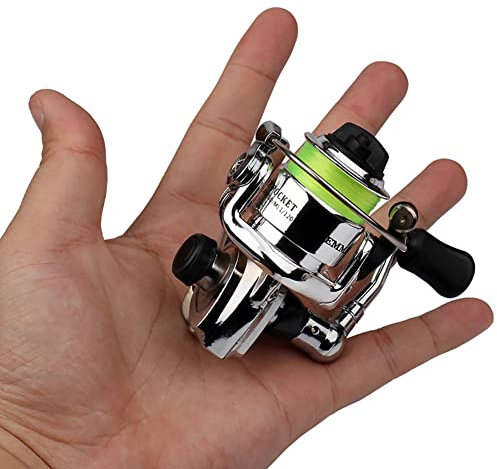 ChaoLink Mini moulinet de pêche 4,3:1, vitesse métal, extrêmement lisse, puissant, poignée réversible, compact