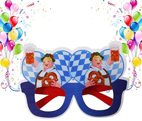 Rianpesn Oktoberfest Photo Booth Prop Brillen,Lustige Oktoberfest-Party-Brillen | Fotokabinen-Requisite, bayerische Bierfestgläser, deutsche Oktoberfest-Selfie-Requisiten