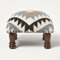 Homescapes Kelim-Hocker Agra 40x40 cm, Hocker mit handgewebtem Kelim-Bezug, Polsterhocker mit Holzbeinen