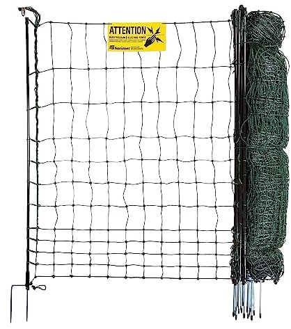 horizont strongLine valla para pollos 25m de largo y 120cm de alto - valla para aves con electricidad - 9 postes de fibra de vidrio con doble pincho
