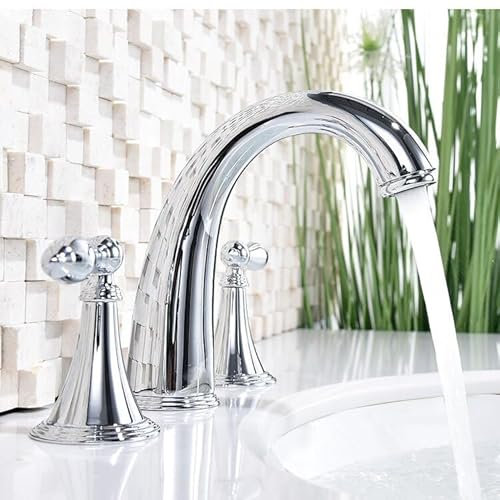 Waschbecken Wasserhahn Badezimmer Verbreitet Drei Löcher 8 Zoll Messing Wasser Mischbatterie Gold Schwarz Becken Wasser Waschbecken Mischer Kran
