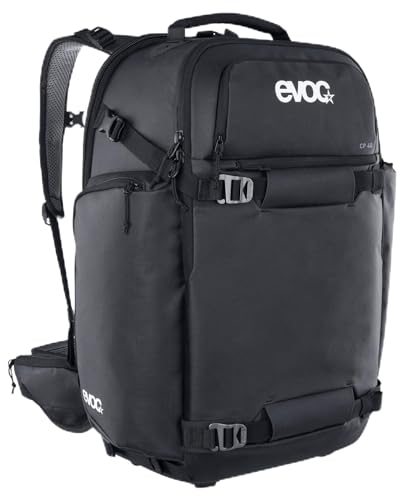 EVOC CP 40 Sportrucksack, ideale Fototasche (verstellbarer Hüftgurt, Kleinteilfächer, Lawinenausrüstung, atmungsaktives Material, Maße: 19 x 56 x 34 cm, Volumen: 40 l), Schwarz