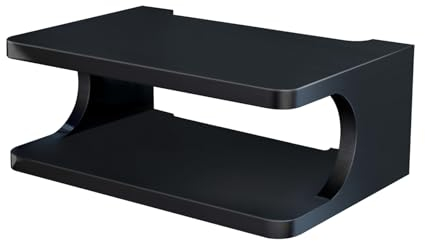 lalago WiFi Router Aufbewahrungsbox, Wandhalterung für Wlan Router, Router Schrank, TV Konsolen Router Regal, Regal für Wlan Router und Telefon, DVD Regal Wand, Wanddekoration (Schwarz)