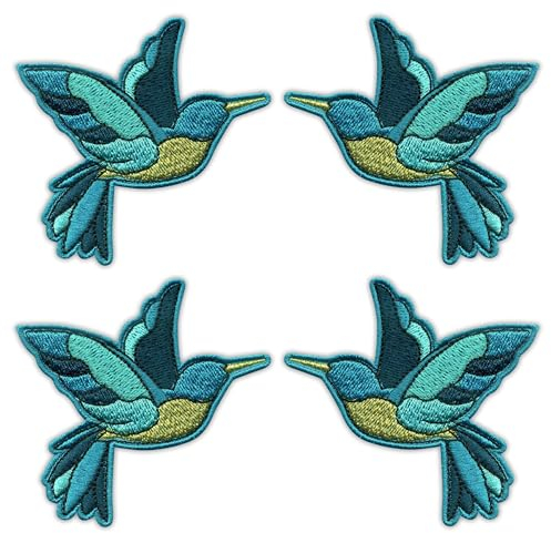 Set von zwei – Vögel – Kolibri – Set – zum Aufnähen – bestickter Aufnäher/Abzeichen/Emblem
