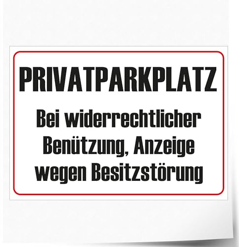 INDIGOS UG Panneaux en aluminium composite de 3 mm - Sécurité - Avertissement - Place de stationnement privé - Avertissement - Avertissement - Avertissement - Avertissement - Avertissement -