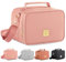 Umami Premium Kühltasche Klein, Lunchbag für Arbeit, Reisen, Büro, Picknick, Mini-Lunchbag Isoliert aus veganem Leder, Faltbare Lunchtasche, Kleine Kühltasche, Isoliertasche 4L, Wildrose