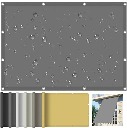 Sonnensegel Sonnenschutz Rechteckig 200 x 320 cm Wetterschutz Segel Baldachin 95% UV Schutz Reißfestes Polyester-Gewebe für Terrasse Garten Balkon, Hellgrau