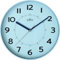 MPM Quality Design Kunstoff Wanduhr, Blau, große arabische Ziffern, Quarz-Uhrwerk, ∅ 320 mm, Modern, Analog Wand Uhr, Wanddeko, Dekoration für Wohnzimmer, Küche, Büro, Schlafzimmer