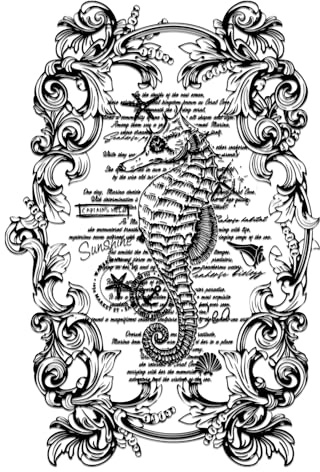 GLOBLELAND 3 Stück Vintage Seepferd Möbeltransfer 2 Zoll Barock Spitzenbordüre Rub On Transfer Selbstklebende Wandtattoos Für Schlafzimmer Wohnzimmer Schreibtisch Tisch Dekoration