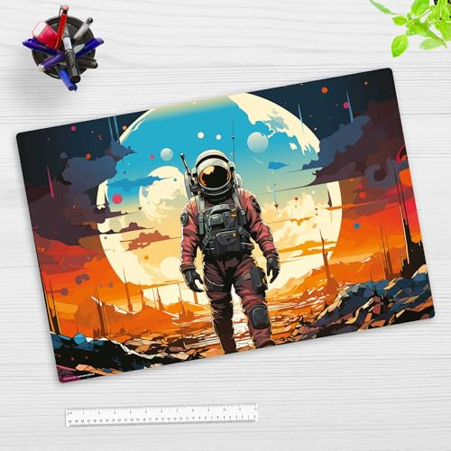 Schreibtischunterlage für Kinder und Erwachsene - Science Fiction Astronaut - 60 x 40 cm - aus hochwertigem Vinyl - Made in Germany