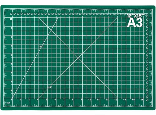 ATEK Craft Cutting Mat Self Healing A3 Double Sided 5 Layers - Quilting, Sewing, Scrapbooking, Fabric & Papercraft - Imperial/Metric 18 Inch x 12 Inch / 30cm x 45cm