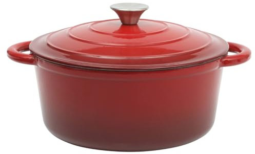 Gibson Home Addlestone - Forno olandese in ghisa smaltata, 5 litri, colore: Rosso