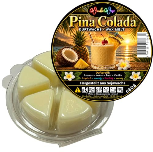 WonderWax® Duftkreis 6 x Duftwachs Ecken Weiß Pina Colada | Farbe: Weiß | Raumduft für Duftlampen, Wax Melt, Sojawachs, Indoor Duftöl Wachs schmelzen für Aromalampe