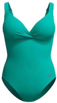 Speedo Damen Formender Kreuzknoten Badeanzug | Shapewear | Schwimmbekleidung für Strand und Urlaub Turquoise Gem 34