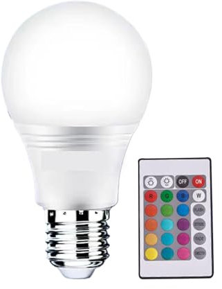 Dinchaakuarry Ampoule LED RVB E27 5W Multicolore 95 Lumen Télécommandée Intelligente