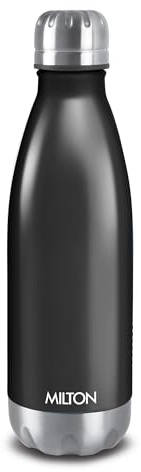 Milton 750 ml Insulated Flask, Leakproof Stainless Steel Water Bottle | Double Wall Vacuum Insulation, Keeps Drinks Hot & Cold 24 Hours, Dishwasher Safe, Duo DLX Black