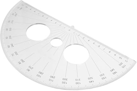 Uonlytech Plastic Protractor Degrees Circle Measuring Tool Math Protractor Half Circle Geometry Tool