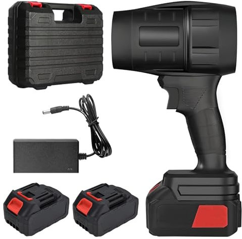 WilkSxyc Soplador Inalámbrico, Aspirador Portátil, Soplador Turbo de Mano, Secador de Aire para Coche de Alta Potencia de 1050W con Cargador y Batería