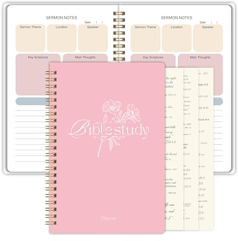 Journal d'étude de la Bible – Journal de notes d'église – Carnet d'étude de la Bible pour femme – Carnet de notes de la Bible pour la prise de notes – Cadeaux religieux basés sur le savon – Rose