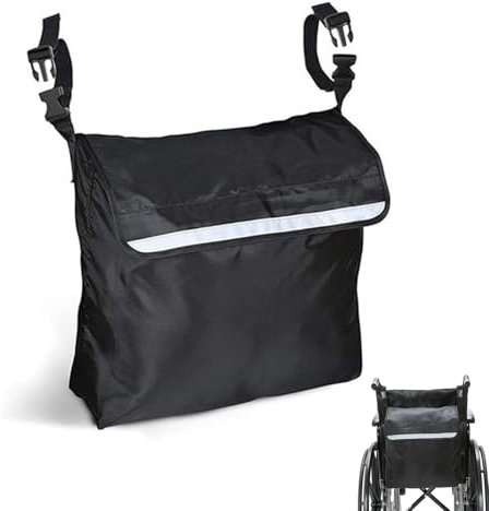 Mochila Impermeable de Tela Oxford para Silla de Ruedas, Bolsa de Gran Capacidad con Correas Ajustables, Compatible con Andadores y Scooters, Ideal para Transporte Seguro de Artículos Personales