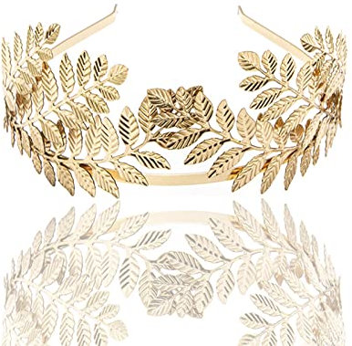 YUOIUX Serre-tête avec feuilles dorées pour mariée - Pour fête de mariage