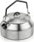Wasserkessel 1L aus Edelstahl, Teekessel Camping, Campings Wasserkocher, Tragbarer Campingkessel 1000ml für Zuhause, Wasserkessels für Kochen im Freien, Picknick, Wandern, Camping Zubehör(Schwarz)