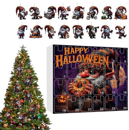 Halloween Countdown Kalender,24 Tage Wichtel Adventskalender | Mini Deko Figuren Spielzeug Geschenkidee Für Erwachsene Jugendliche Kinder Männer Frauen Mädchen Partydekoration