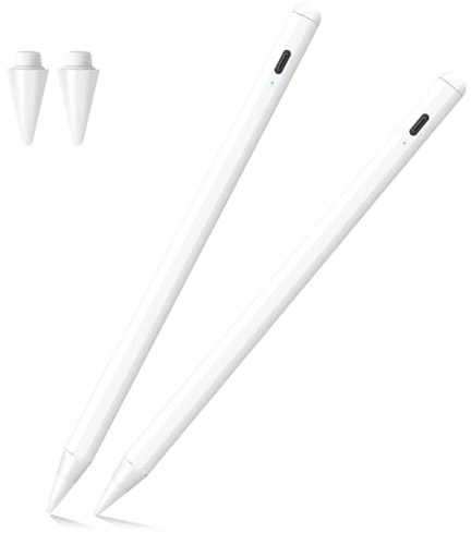 Stylus Pen für iPad A16 11./10. 2025–2018, 2 Stück Pencil Pro mit Handflächenabweisung und Neigungsempfindlichkeit, Stylus Pen für iPad A16/11/10/9/8/7/6. Generation, Pro 12,9/11/13 Zoll M4, Air M2/M3